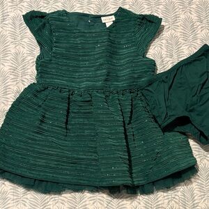 Cat & Jack Emerald Textured Dress with Bloomers